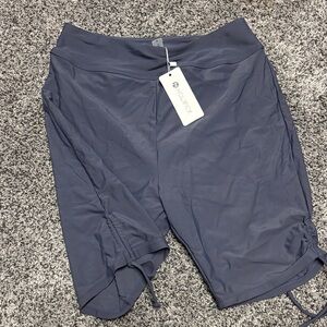 Gray Active Shorts with Drawstring